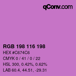Color code: RGB 198 116 198 | qconv.com