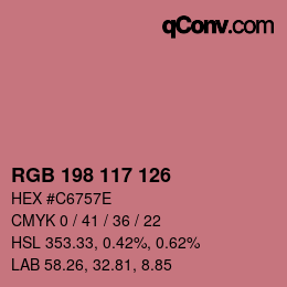 Color code: RGB 198 117 126 | qconv.com