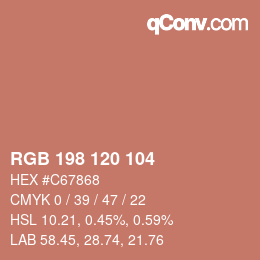 颜色代码: RGB 198 120 104 | qconv.com