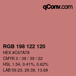 Color code: RGB 198 122 120 | qconv.com