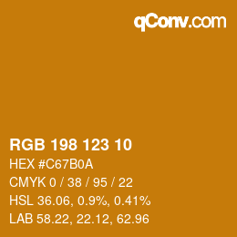 Color code: RGB 198 123 10 | qconv.com