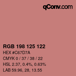 カラーコード: RGB 198 125 122 | qconv.com