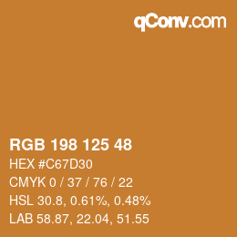 Color code: RGB 198 125 48 | qconv.com