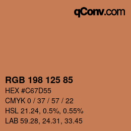 颜色代码: RGB 198 125 85 | qconv.com