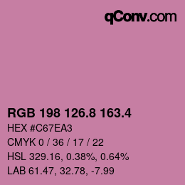 カラーコード: RGB 198 126.8 163.4 | qconv.com