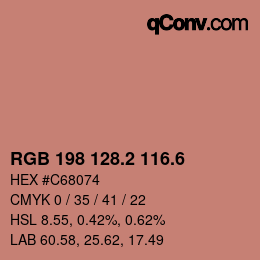 カラーコード: RGB 198 128.2 116.6 | qconv.com