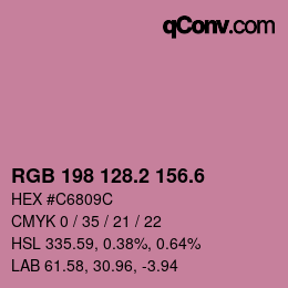 カラーコード: RGB 198 128.2 156.6 | qconv.com