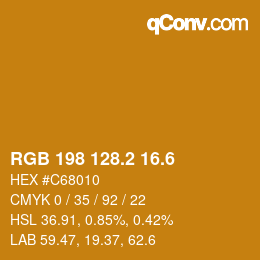カラーコード: RGB 198 128.2 16.6 | qconv.com