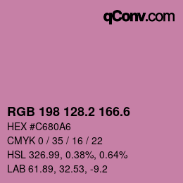 カラーコード: RGB 198 128.2 166.6 | qconv.com