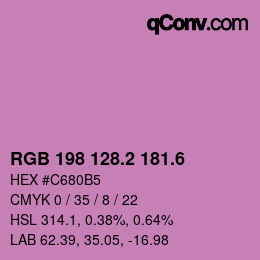 カラーコード: RGB 198 128.2 181.6 | qconv.com