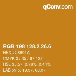 カラーコード: RGB 198 128.2 26.6 | qconv.com