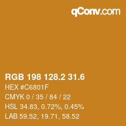 カラーコード: RGB 198 128.2 31.6 | qconv.com