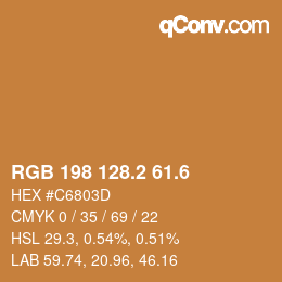 カラーコード: RGB 198 128.2 61.6 | qconv.com