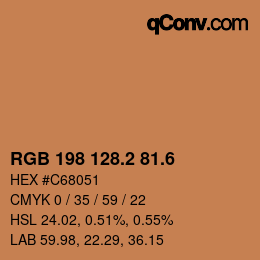 カラーコード: RGB 198 128.2 81.6 | qconv.com