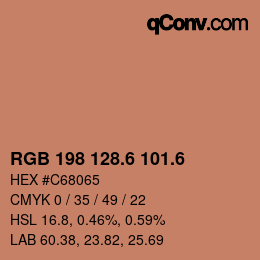 カラーコード: RGB 198 128.6 101.6 | qconv.com