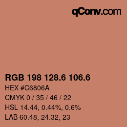 カラーコード: RGB 198 128.6 106.6 | qconv.com