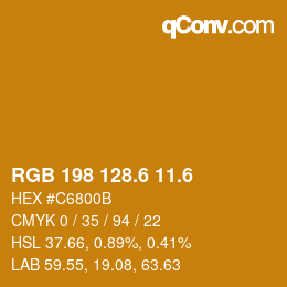 カラーコード: RGB 198 128.6 11.6 | qconv.com