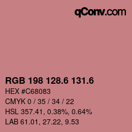 カラーコード: RGB 198 128.6 131.6 | qconv.com