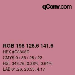 カラーコード: RGB 198 128.6 141.6 | qconv.com