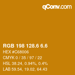 カラーコード: RGB 198 128.6 6.6 | qconv.com
