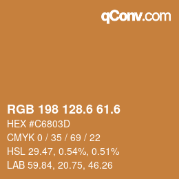 カラーコード: RGB 198 128.6 61.6 | qconv.com