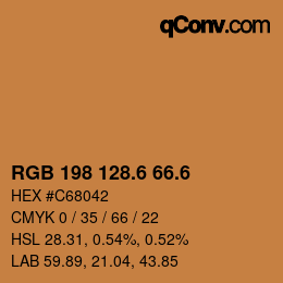カラーコード: RGB 198 128.6 66.6 | qconv.com