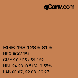カラーコード: RGB 198 128.6 81.6 | qconv.com