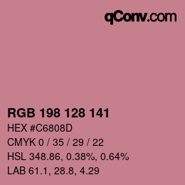 Color code: RGB 198 128 141 | qconv.com