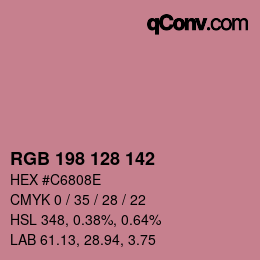 Color code: RGB 198 128 142 | qconv.com