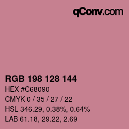 カラーコード: RGB 198 128 144 | qconv.com