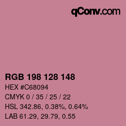 カラーコード: RGB 198 128 148 | qconv.com