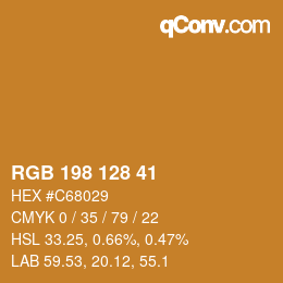 カラーコード: RGB 198 128 41 | qconv.com