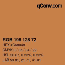 Color code: RGB 198 128 72 | qconv.com