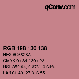 Color code: RGB 198 130 138 | qconv.com