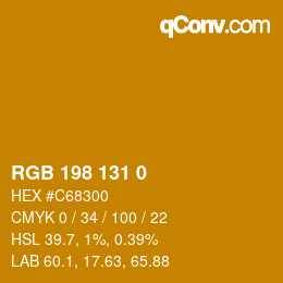 Color code: RGB 198 131 0 | qconv.com