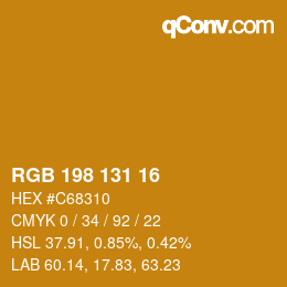 Color code: RGB 198 131 16 | qconv.com