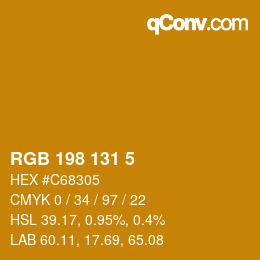 Color code: RGB 198 131 5 | qconv.com
