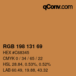 Color code: RGB 198 131 69 | qconv.com