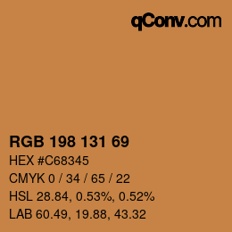 颜色代码: RGB 198 131 69 | qconv.com