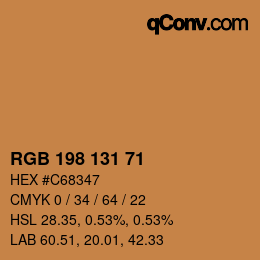 Color code: RGB 198 131 71 | qconv.com