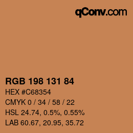 Code couleur: RGB 198 131 84 | qconv.com