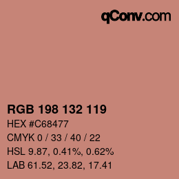 Code couleur: RGB 198 132 119 | qconv.com