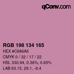 カラーコード: RGB 198 134 165 | qconv.com