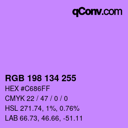 Color code: RGB 198 134 255 | qconv.com