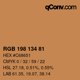 Color code: RGB 198 134 81 | qconv.com