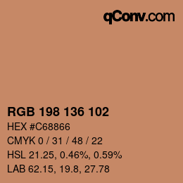 Color code: RGB 198 136 102 | qconv.com