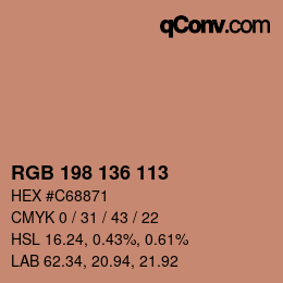 Color code: RGB 198 136 113 | qconv.com