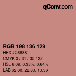Color code: RGB 198 136 129 | qconv.com