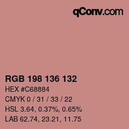 Color code: RGB 198 136 132 | qconv.com