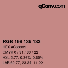 Código de color: RGB 198 136 133 | qconv.com